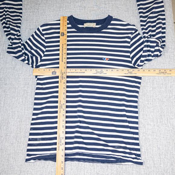 Men's Navy Striped Long Sleeve Shirt - Picture 8 of 8